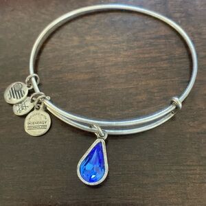 Alex and Ani blue tear drop charm bracelet